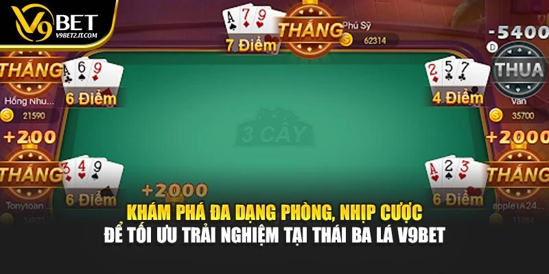 Khám phá đa dạng phòng, nhịp cược để tối ưu trải nghiệm tại Thái Ba Lá V9BET